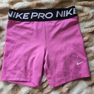 Girls Nike Pro Pink Shorts
